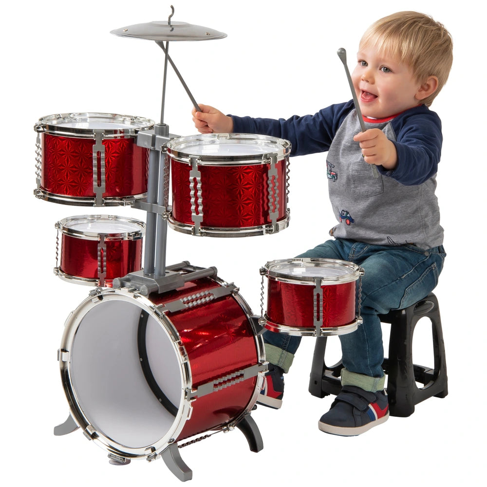Rockstar Junior Drum Kit Red 7 Piece Set