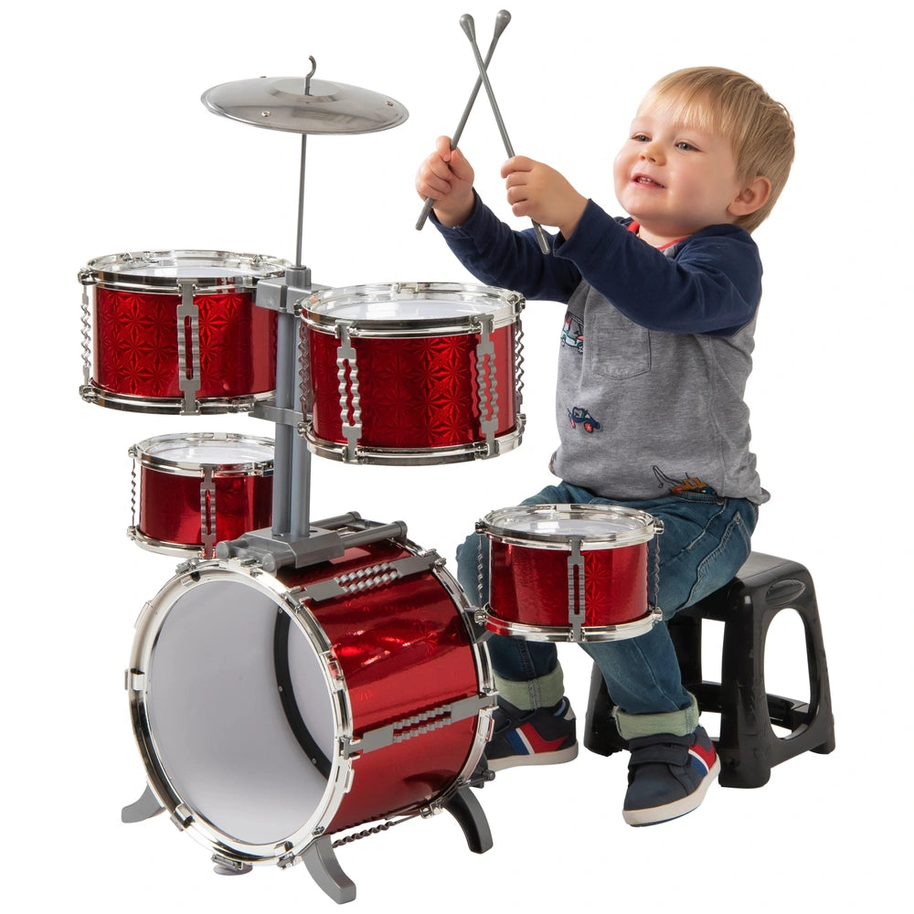 Rockstar Junior Drum Kit Red 7 Piece Set