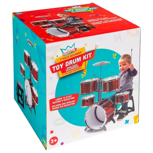 Rockstar Junior Drum Kit Red 7 Piece Set