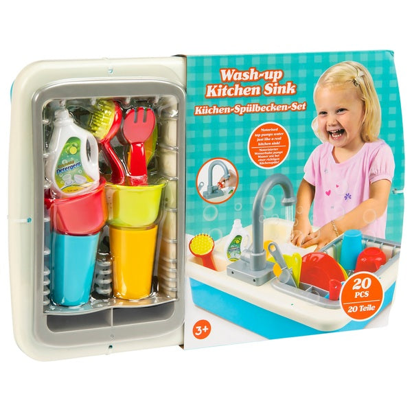 Kitchen Corner Play Kitchen Sink Wash-Up Playset 20 Pieces