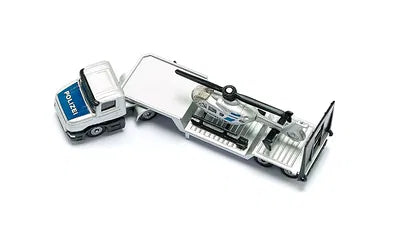 Siku Police Low Loader With Helicopter 1:87 Scale