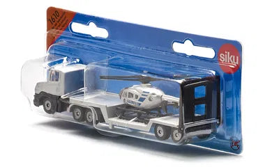 Siku Police Low Loader With Helicopter 1:87 Scale