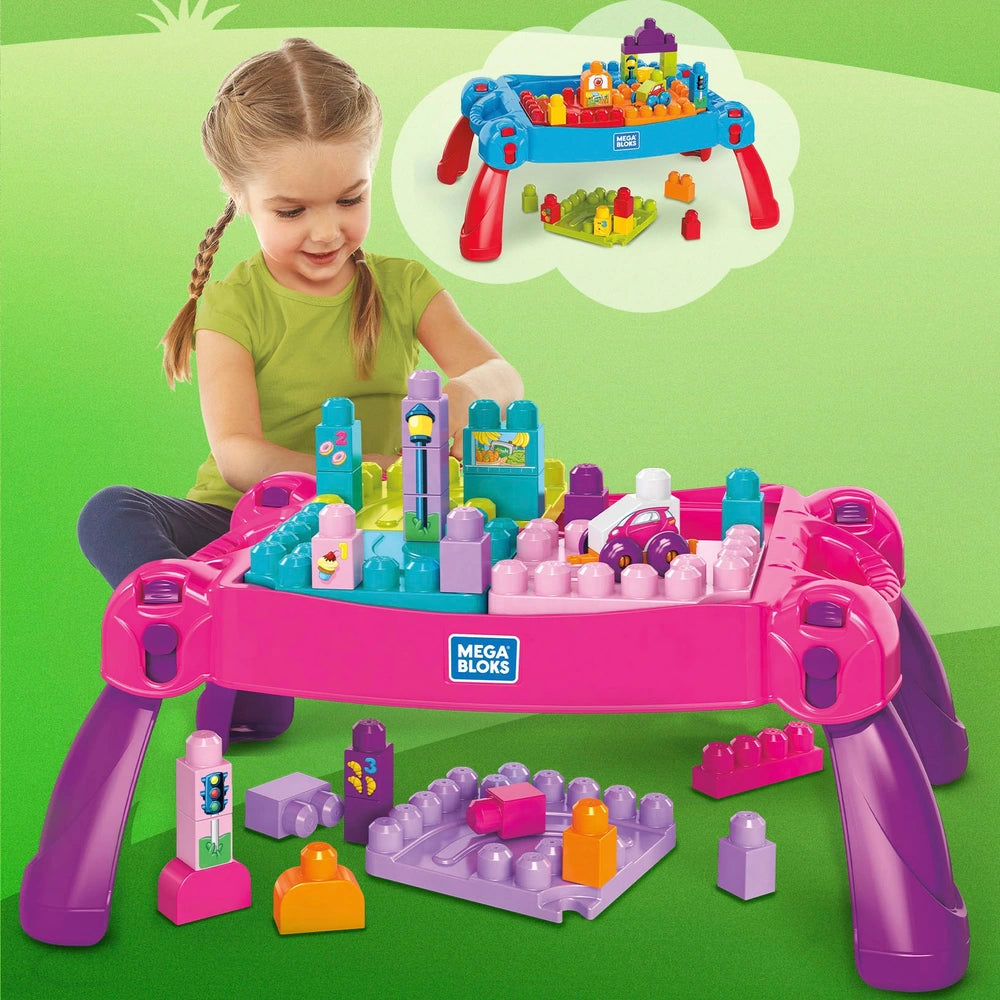 Mega Bloks Build 'N Learn Table Pink