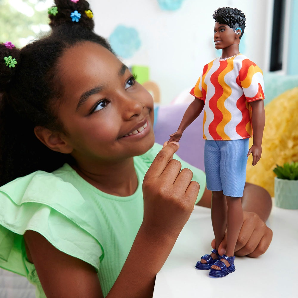 Barbie Fashionista Ken Doll 220 With Orange Wavy Tee