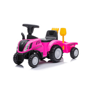 Pink New Holland Tractor Ride On With Trailer