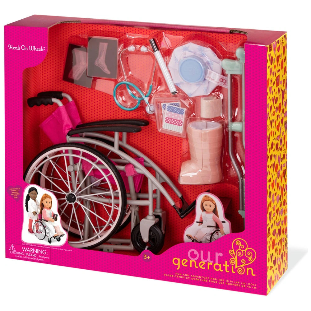 Our Generation Care Set With Foldable Wheelchair
