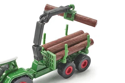 Siku Fendt Tractor With Forestry Trailer 1:87 Scale