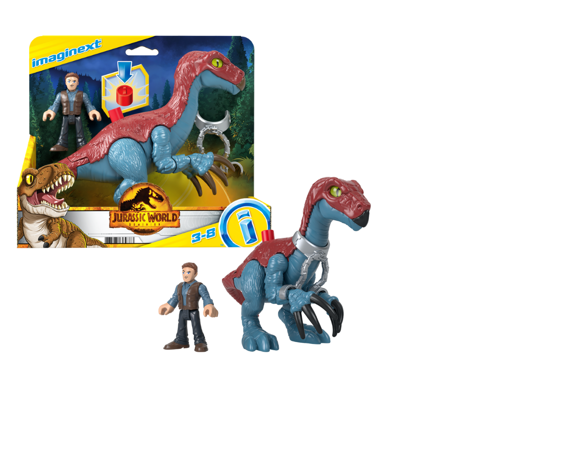 Imaginext Jurassic World Dominion Owen & Therizinosaurus Dinosaur Figures