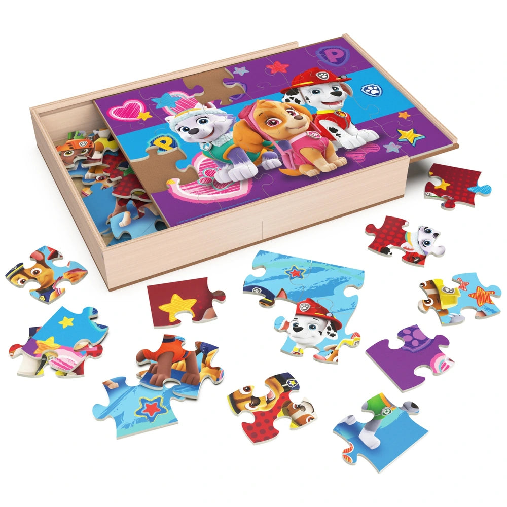 Paw Patrol Wooden Puzzles 24 Pieces With With Wooden Tray 3 Pack