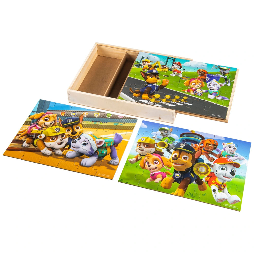 Paw Patrol Wooden Puzzles 24 Pieces With With Wooden Tray 3 Pack