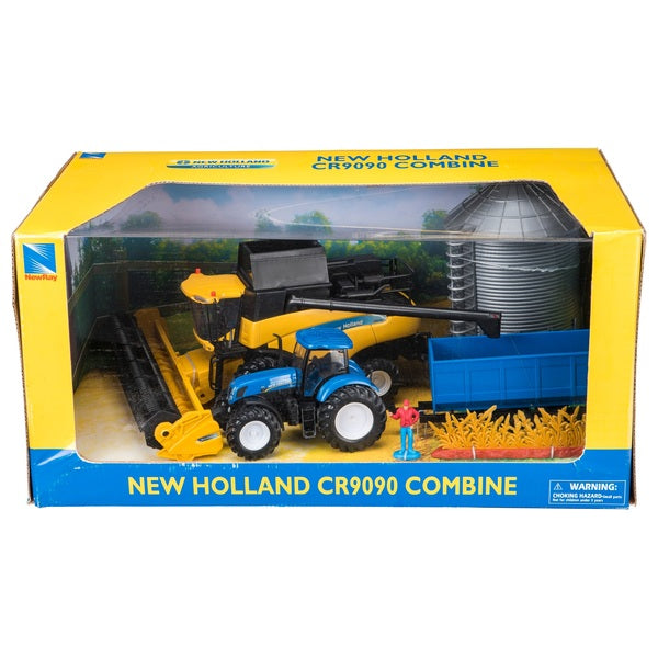 New Holland Harvester, Tractor & Grain Bin Set