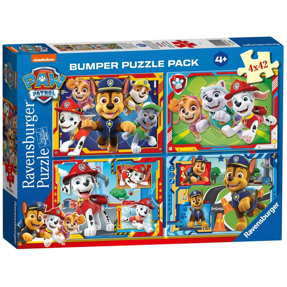 Ravensburger Paw Patrol 42-Piece Jigsaw 4 Puzzle Bumper Pack Assortment