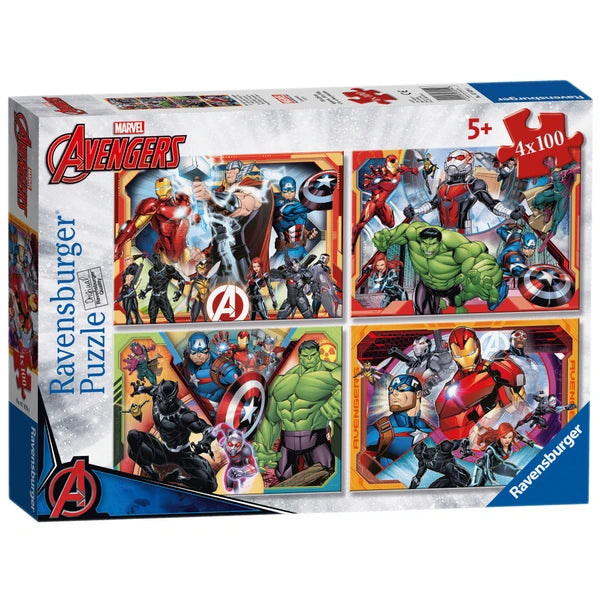 Ravensburger Marvel Avengers Assemble 4 X 100 Piece Bumper Puzzle Pack