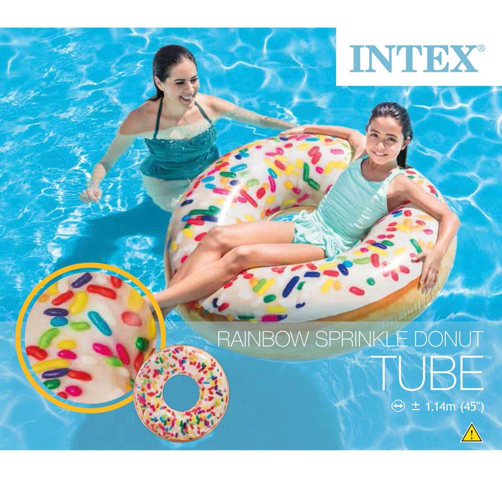 Intex Rainbow Sprinkle Donut Tube Pool Float