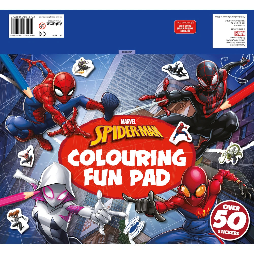 Marvel Spider-Man Giant Colour Me Pad Colouring Pages And Stickers Pad Assortment
