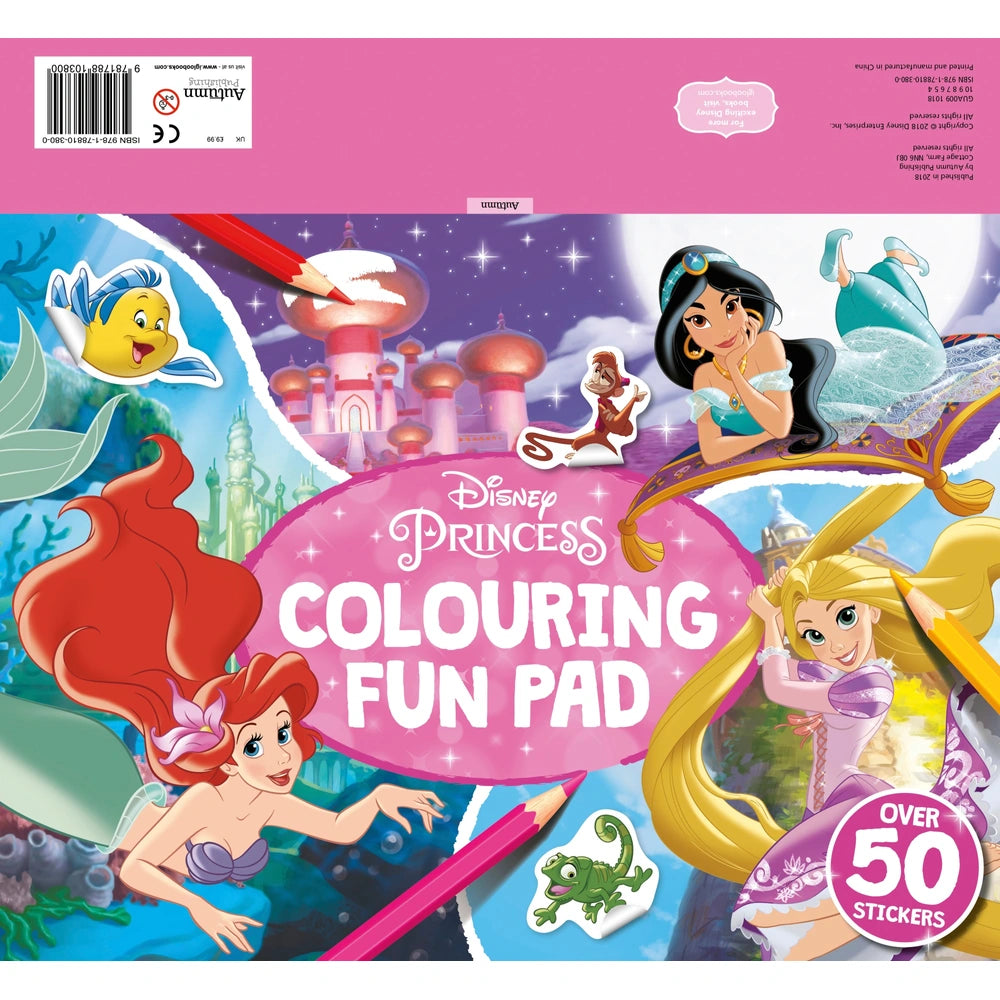 Disney Princess Giant Colour Me Pad Colouring Pages And Stickers Pad Assortment