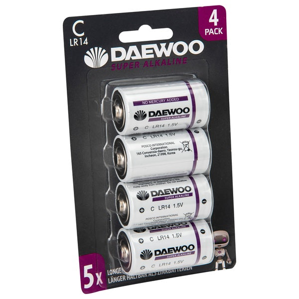 Daewoo Alkaline C 4 Pack Batteries