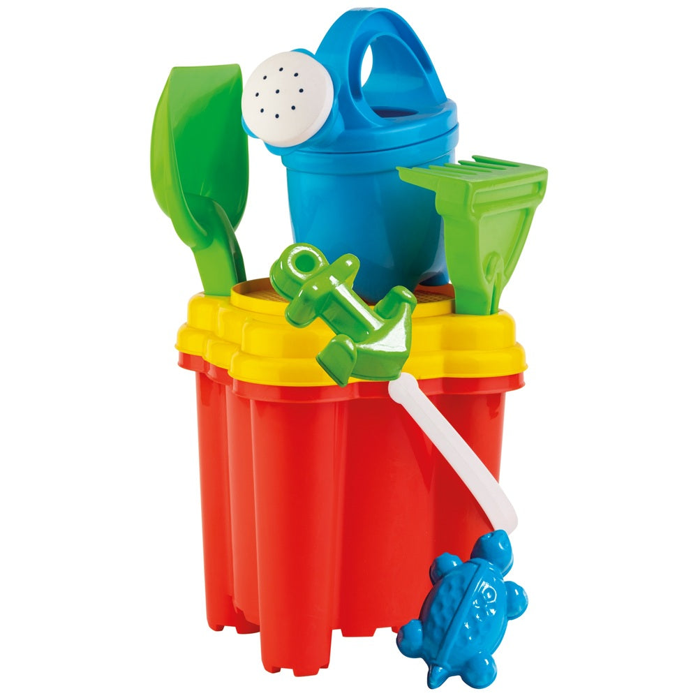 Castle Shape Bucket Set With Watering Can And Accessories Assortment