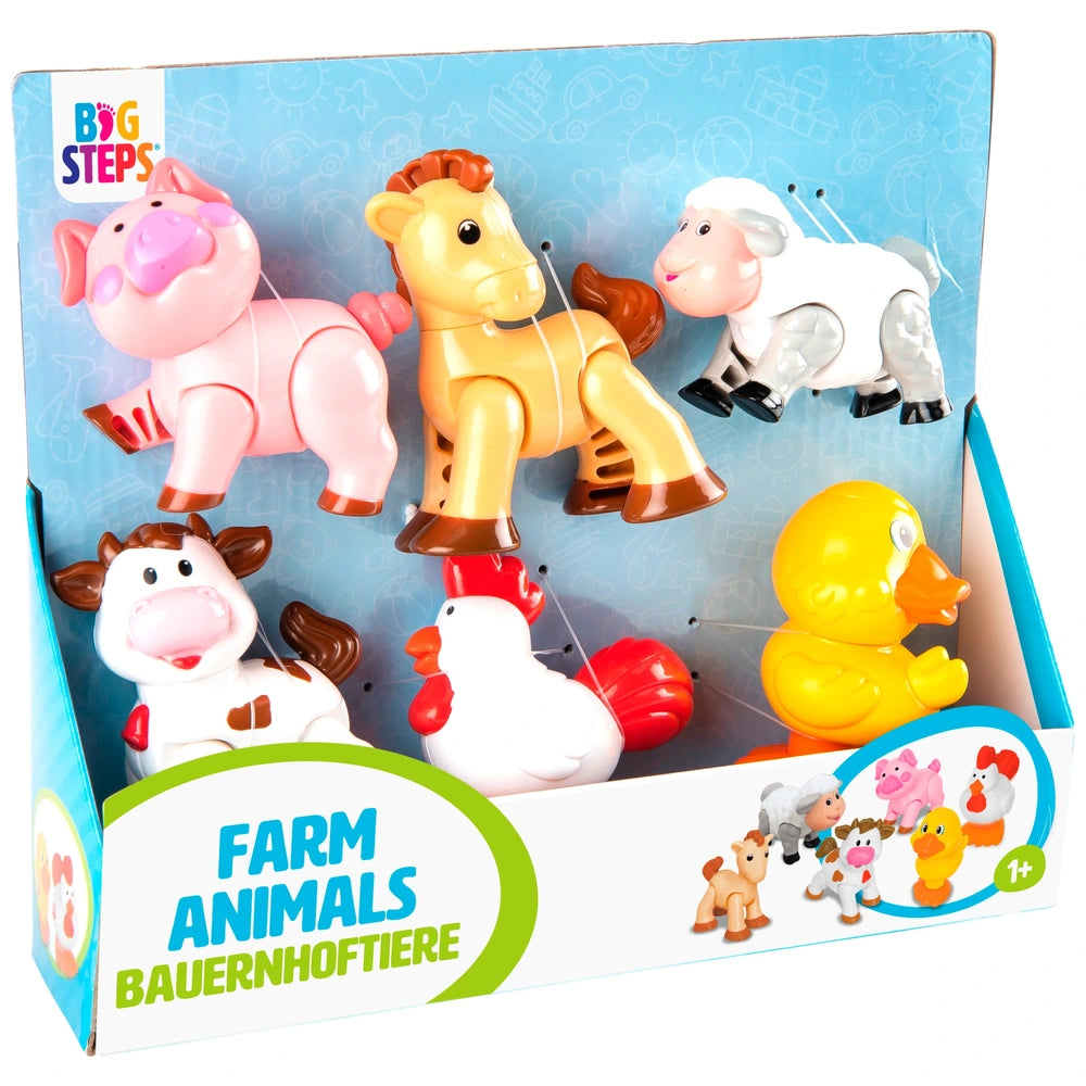 Big Steps Farm Animal Figures Poseable 6 Pack