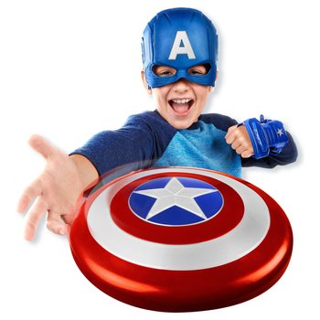 Marvel Captain America Medium Costume Top Set With Shield And Mask