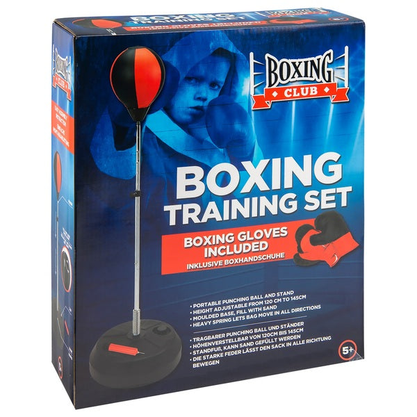 Boxing Club Free-Standing Speed Ball Punching Bag With Boxing Gloves