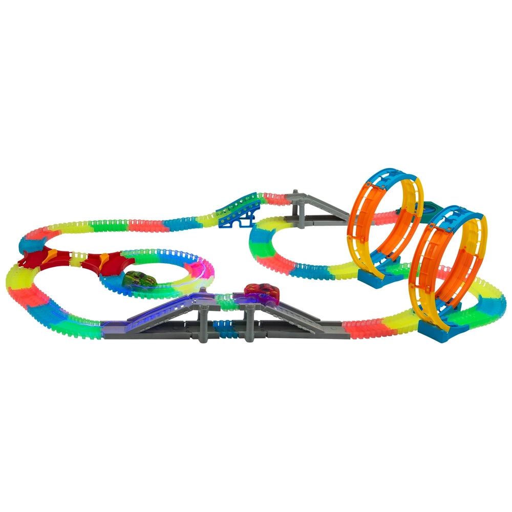 Glow Tracks Glow-In-The-Dark Race Track Double Loop Set