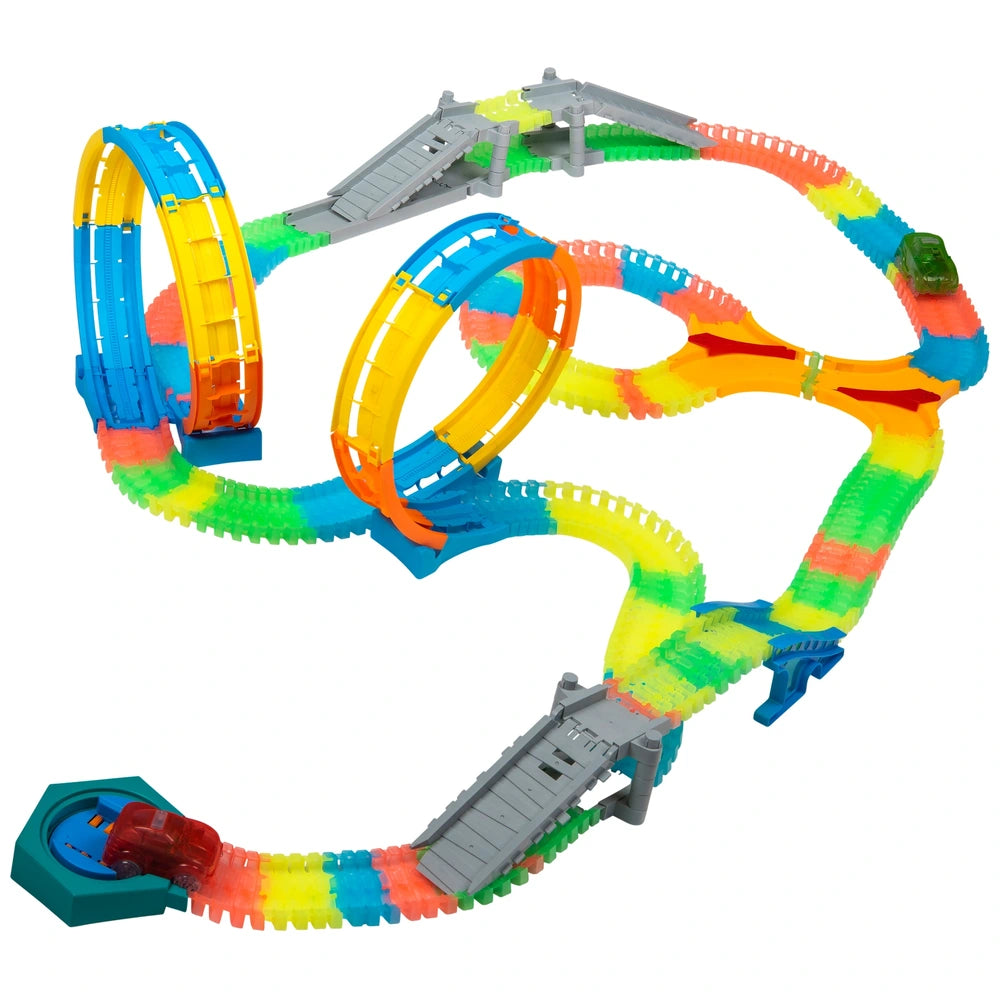 Glow Tracks Glow-In-The-Dark Race Track Double Loop Set