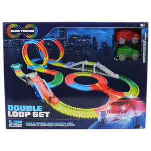 Glow Tracks Glow-In-The-Dark Race Track Double Loop Set