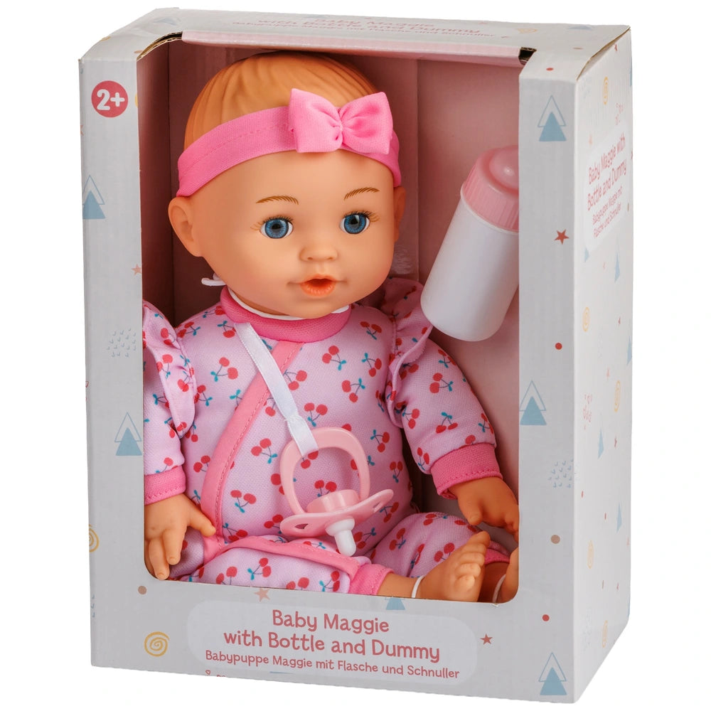 Baby Doll Maggie With Bottle And Dummy Assortment 24Cm
