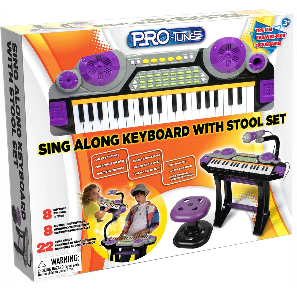 Sing Along Toy Piano Keyboard With Microphone And Stool