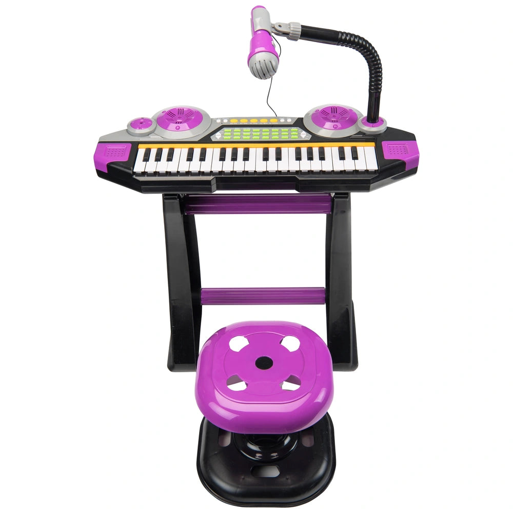 Sing Along Toy Piano Keyboard With Microphone And Stool