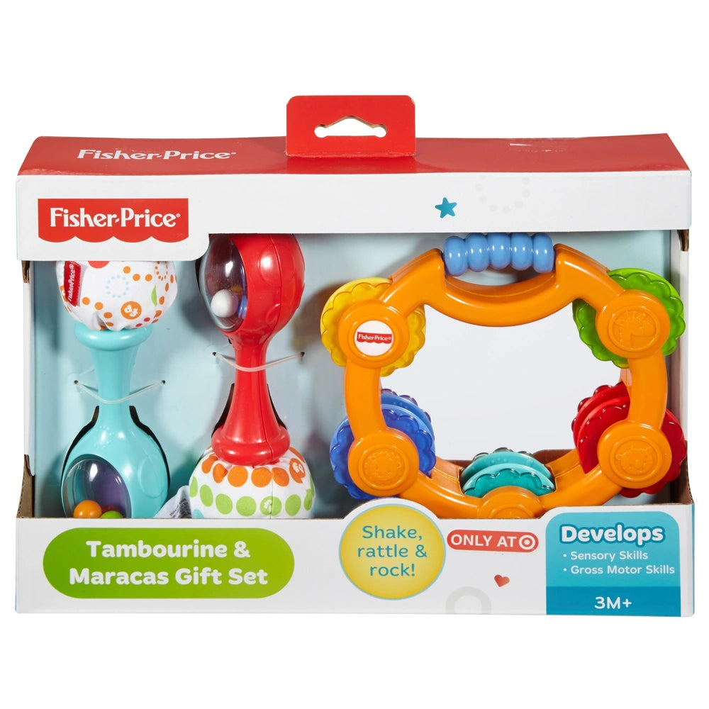 Fisher-Price Tambourine And Maracas Baby Rattle Gift Set