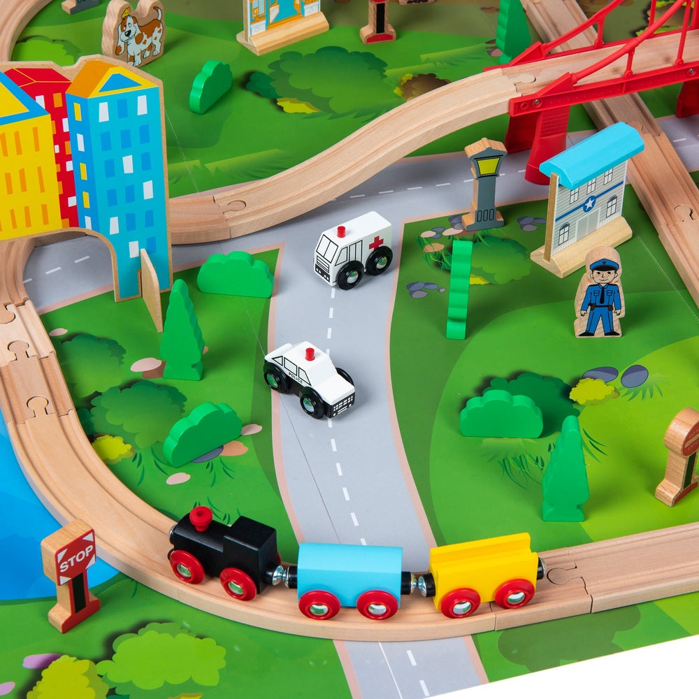 Squirrel Play 80 Piece Wooden Train Set