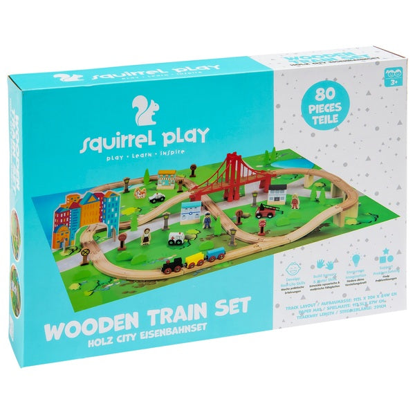 Squirrel Play 80 Piece Wooden Train Set