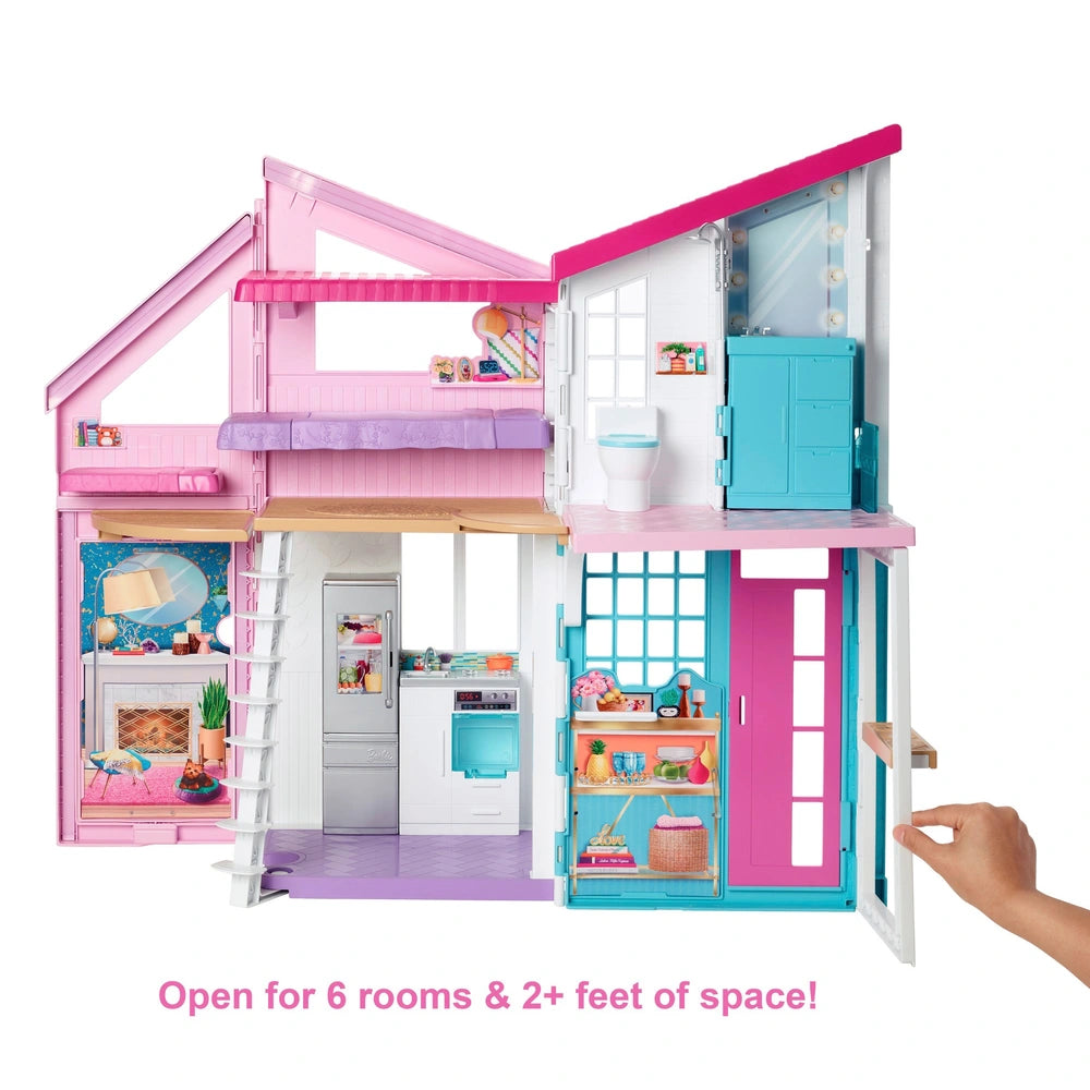 Barbie Malibu House With 6 Rooms And 25 Accessories