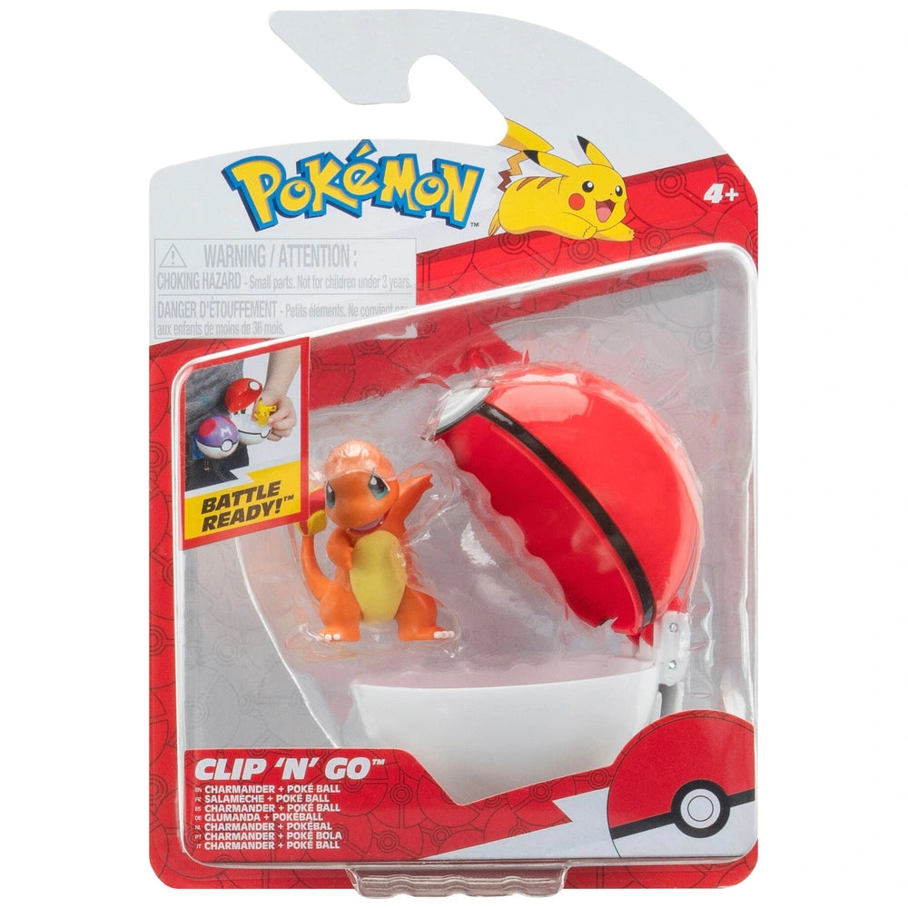 Pokémon Clip ‘N’ Go Charmander And Poké Ball - Includes 2-Inch Battle Figure And Poké Ball Accessory