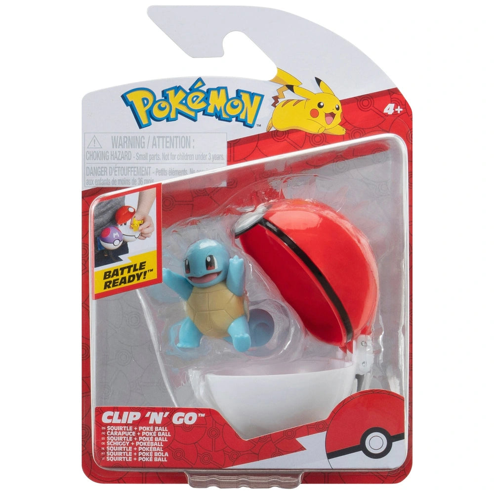 Pokémon Clip ‘N’ Go Squirtle And Poké Ball - Includes 2-Inch Battle Figure And Poké Ball Accessory