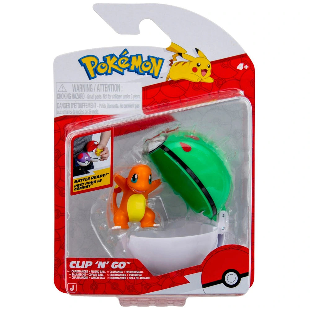 Pokémon Clip 'N' Go Friend Ball And Charmander Battle Figure