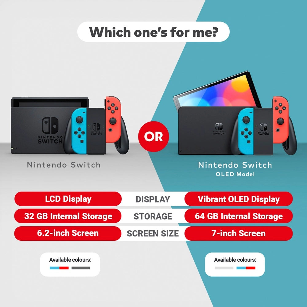 Nintendo Switch Neon Red/Blue With Improved Battery Life