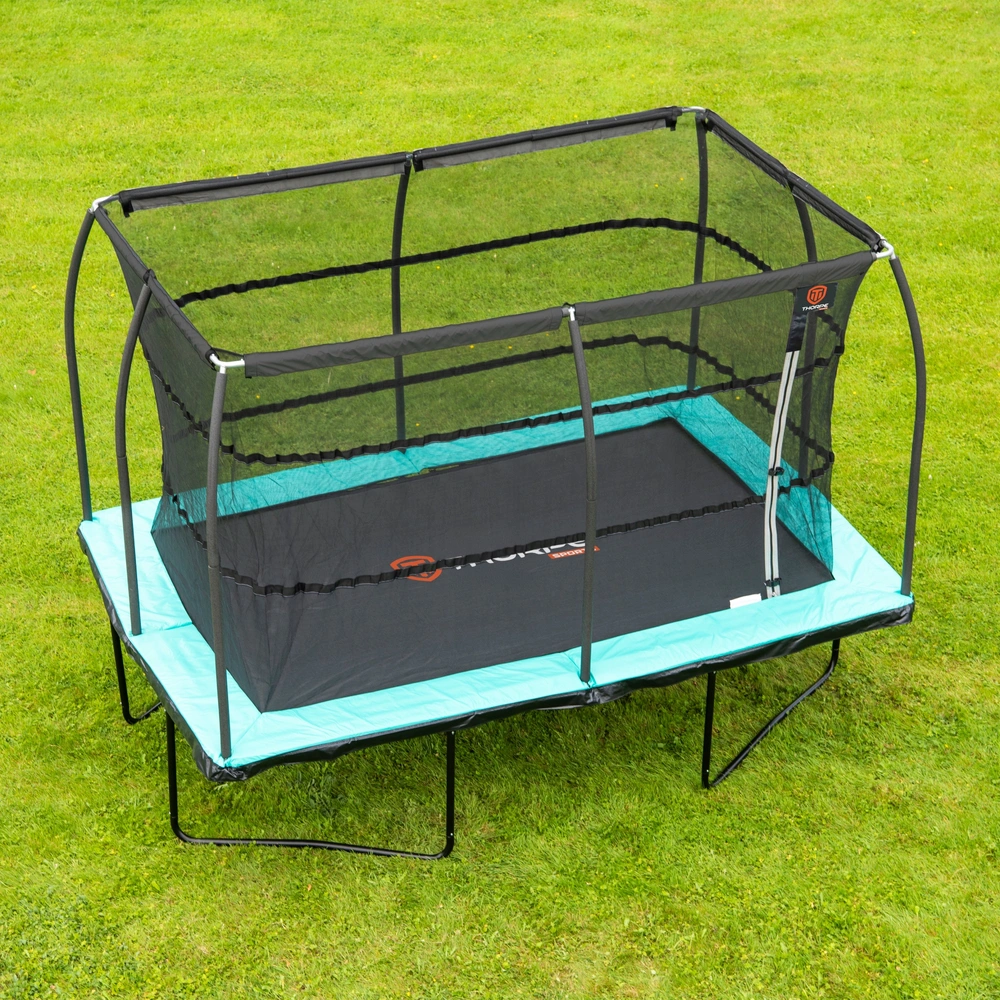 Rectangular Adult Trampoline 12 X 8Ft Thorpe Sports Rectangle Trampoline With Enclosure Net