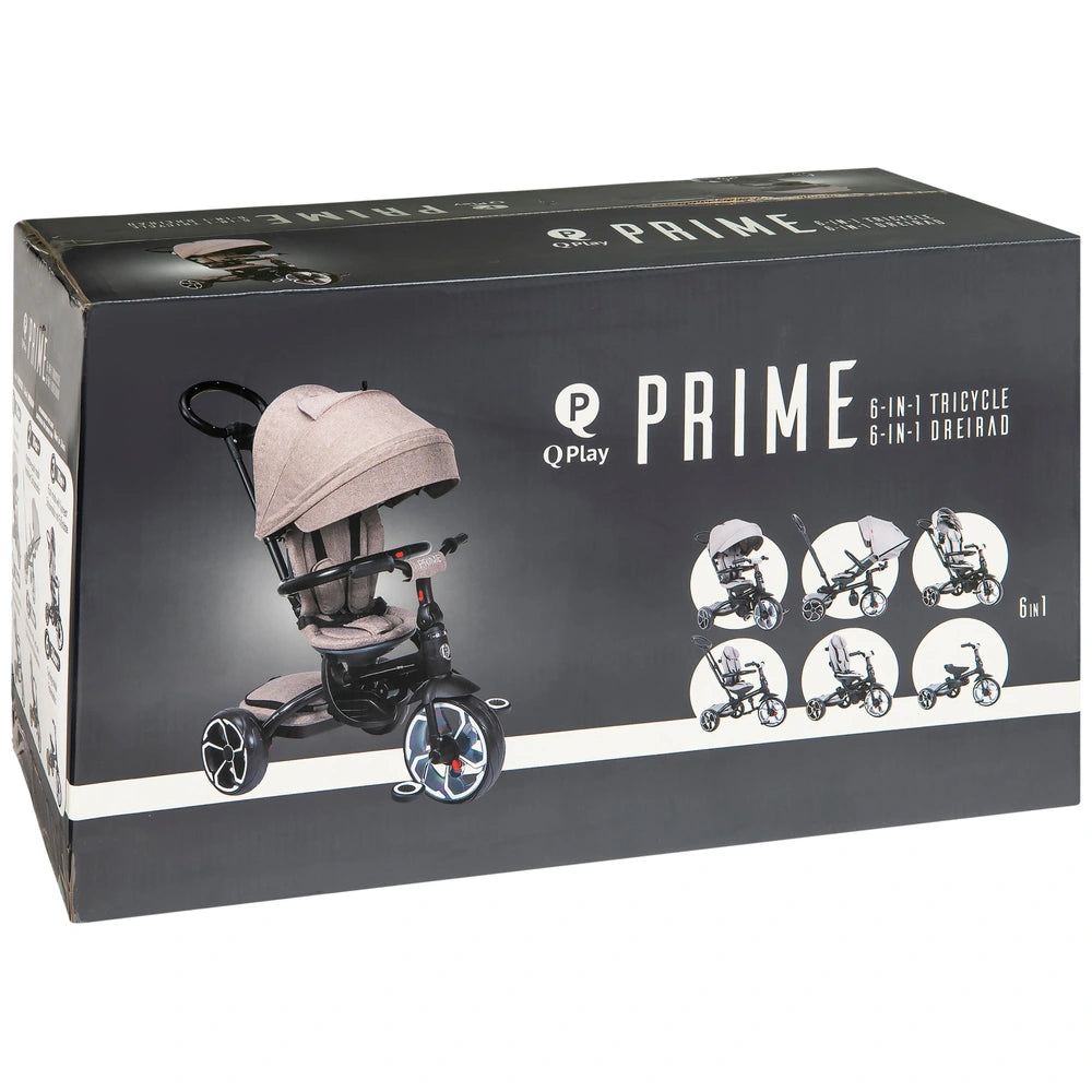 Q Play Prime 6-In-1 Trike Grey
