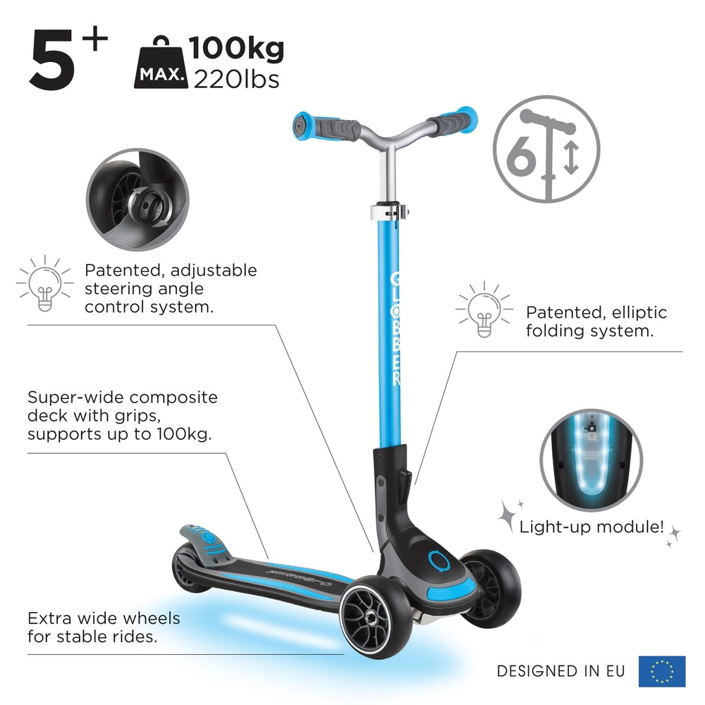 Globber Ultimate Lights Sky Blue Scooter