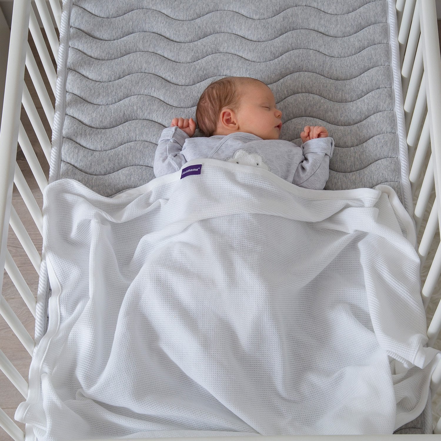 Waffle Weave Cotton Baby Blanket Cot & Cot Bed 120X140Cm White
