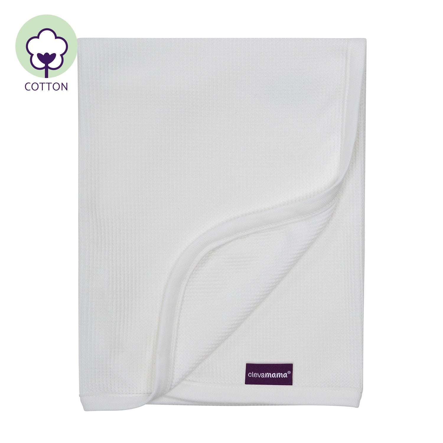 Waffle Weave Cotton Baby Blanket Cot & Cot Bed 120X140Cm White