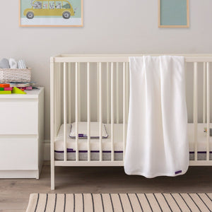 Waffle Weave Cotton Baby Blanket Cot & Cot Bed 120X140Cm White