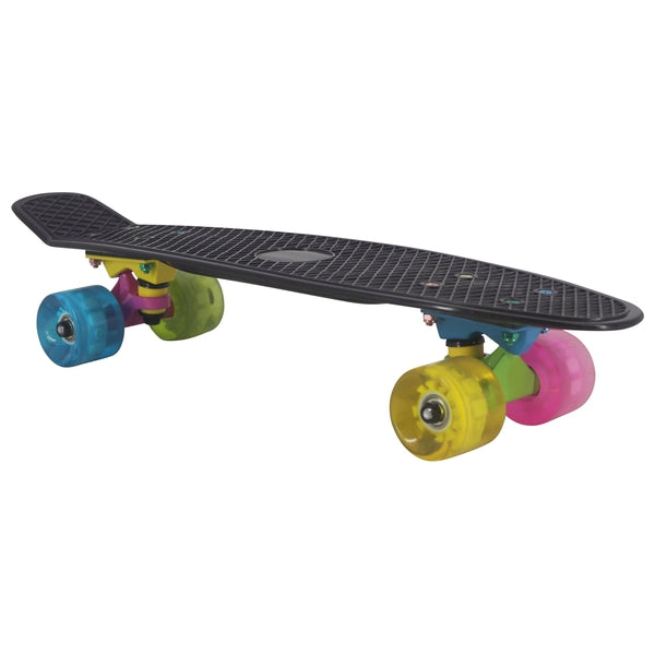 55Cm Black Shortboard With Led Wheels