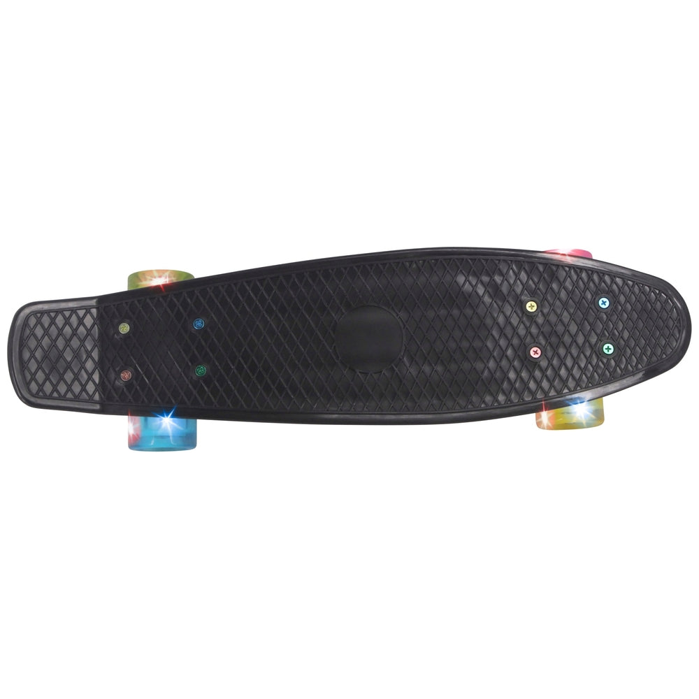 55Cm Black Shortboard With Led Wheels