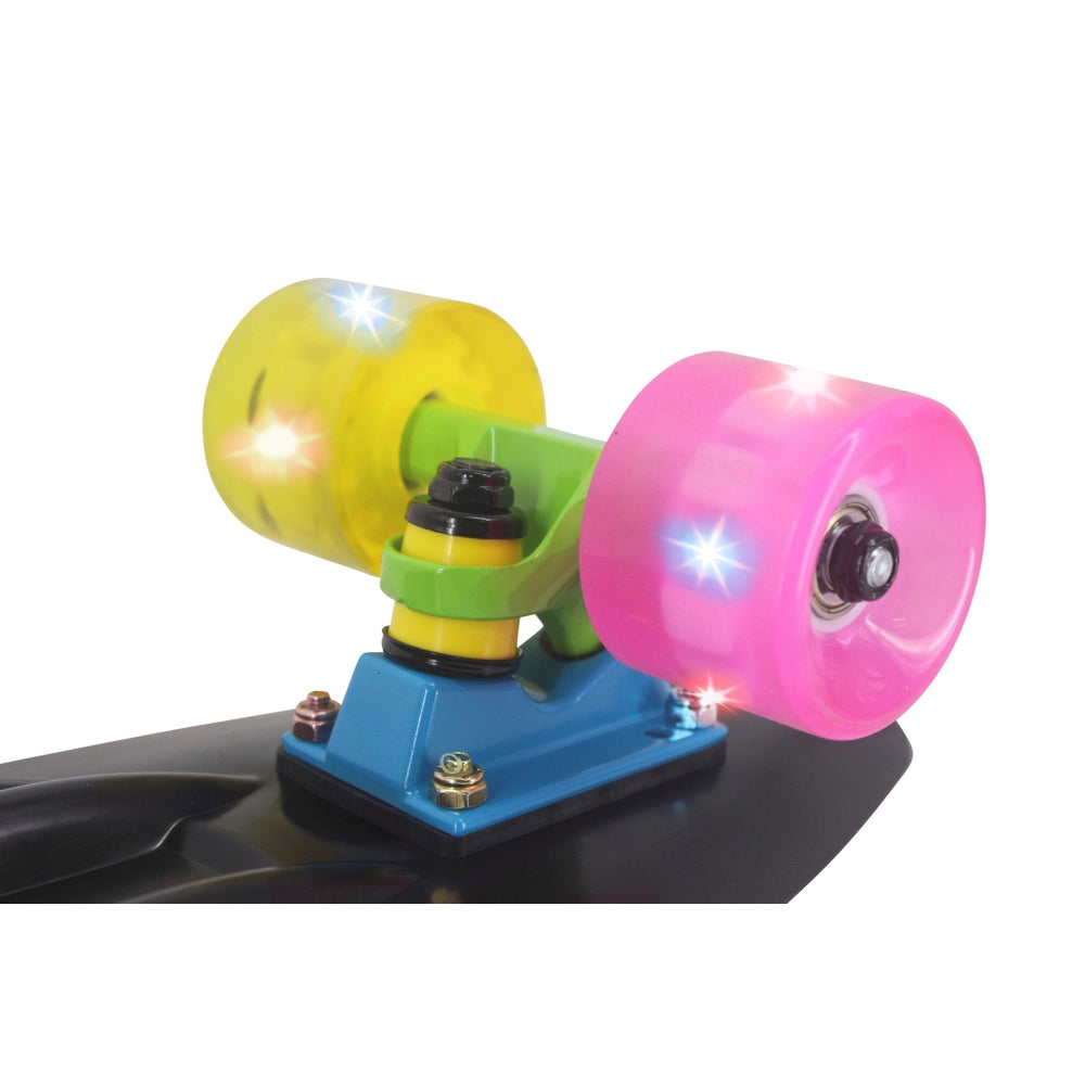 55Cm Black Shortboard With Led Wheels