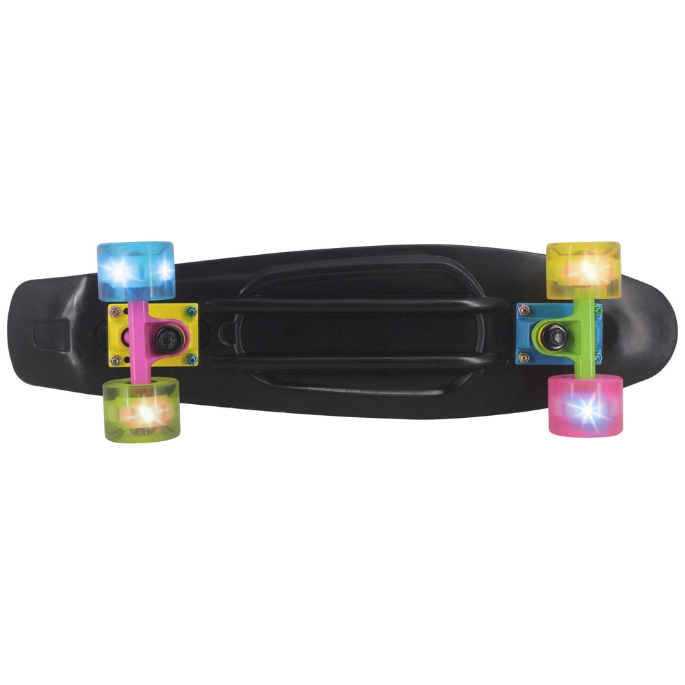 55Cm Black Shortboard With Led Wheels