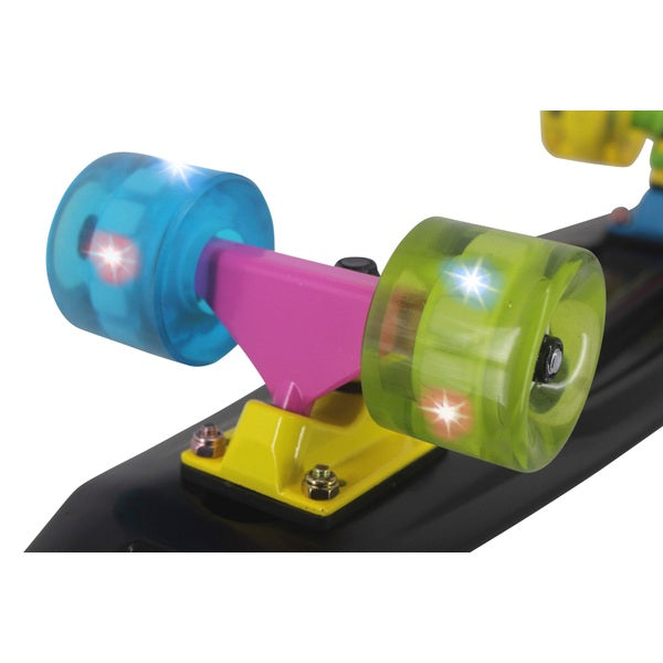 55Cm Black Shortboard With Led Wheels